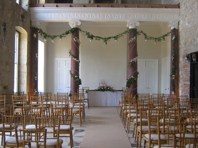 Great Hall set up for a Ceremony with 120 Guests (200max)
